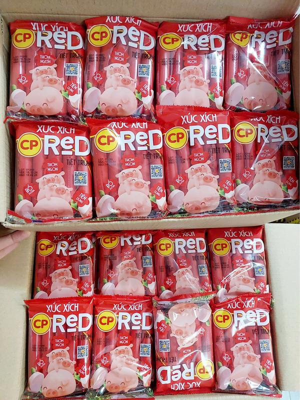 Thùng 40 gói Xúc xích Tiệt Trung CP, Mỗi gói 100g