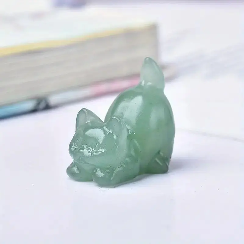 Cute Cat Design Crystal Ornament, 1 Count Creative Animal Design Decoration Craft, Desktop Decorative Ornament for Home Office 5