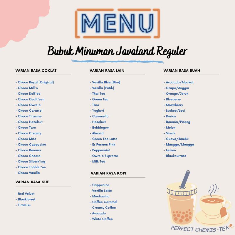 [25gr x 10 sachet Javaland] Bubuk Minuman Aneka Rasa 10 Sachet 25gr ...