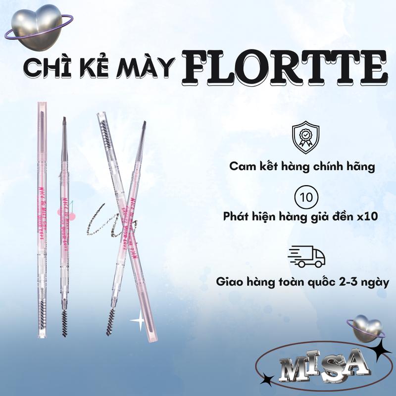 Bộ Bút Chì Vẽ Lông Mày Siêu Bền Chống Thấm Nước Không Phai Màu Flortte Dành Cho Người Mới Bắt Đầu