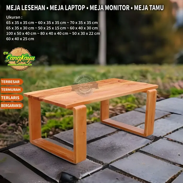 Meja lesehan Meja komputer monitor laptop meja kerja meja coffee table - 50 x 25 x 15 cm, KAYU MAHONI Furniture