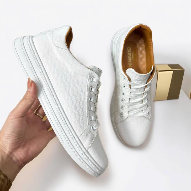 Product Introduction of Giày Thể Thao, Giày Sneaker Nam Cao Cấp GA05 vân da trắng  Chất Liệu Da Microfiber, Đế Cau Su Nguyên Khối Cực Kỳ êm chân, thoáng khí, dây thắt nút, Thích Hợp 4 Mùa Cao Su Caro Shoes 7