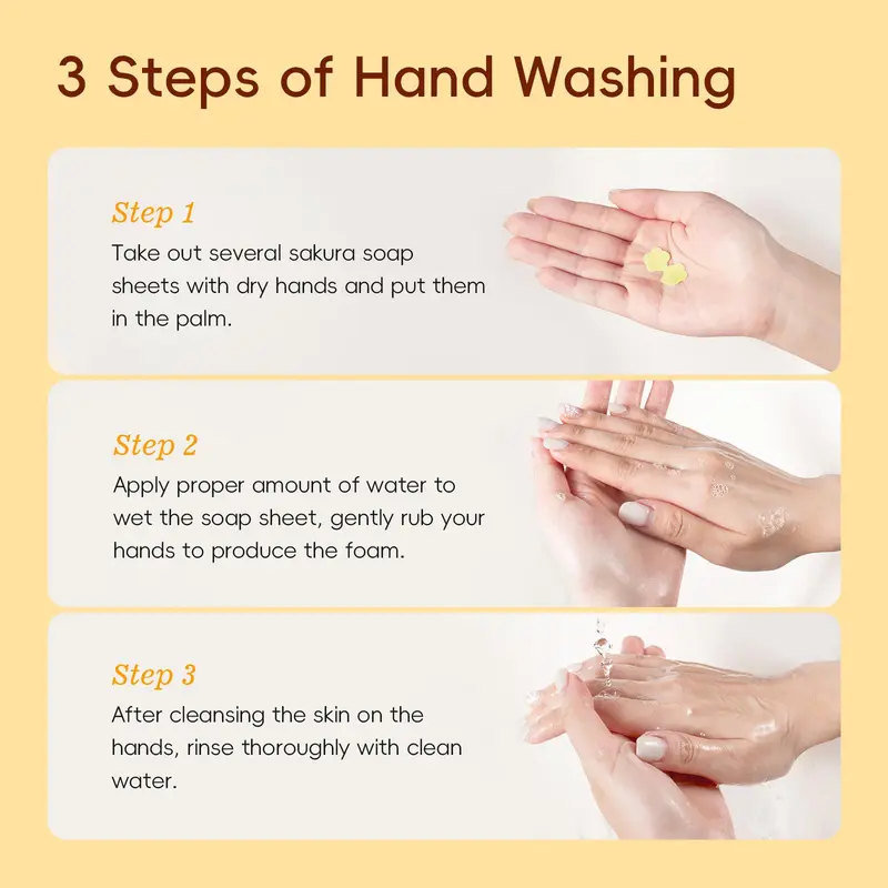 Portable Hand Washing Soap Sheets, 3 Boxes Disposable Soluble Mini Soap, Cleansing & Moisturizing, Scented Hand Wash Sheet for Travel Outdoor Use 8