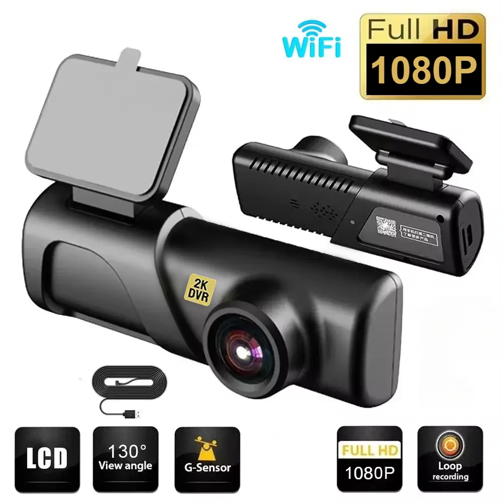 [Readystock+ COD] 2k 1080P HD WiFi Dash Cam for Car DVR Camera Video Recorder Auto Night Vision WDR Voice Control Wireless 24H Parking Mode