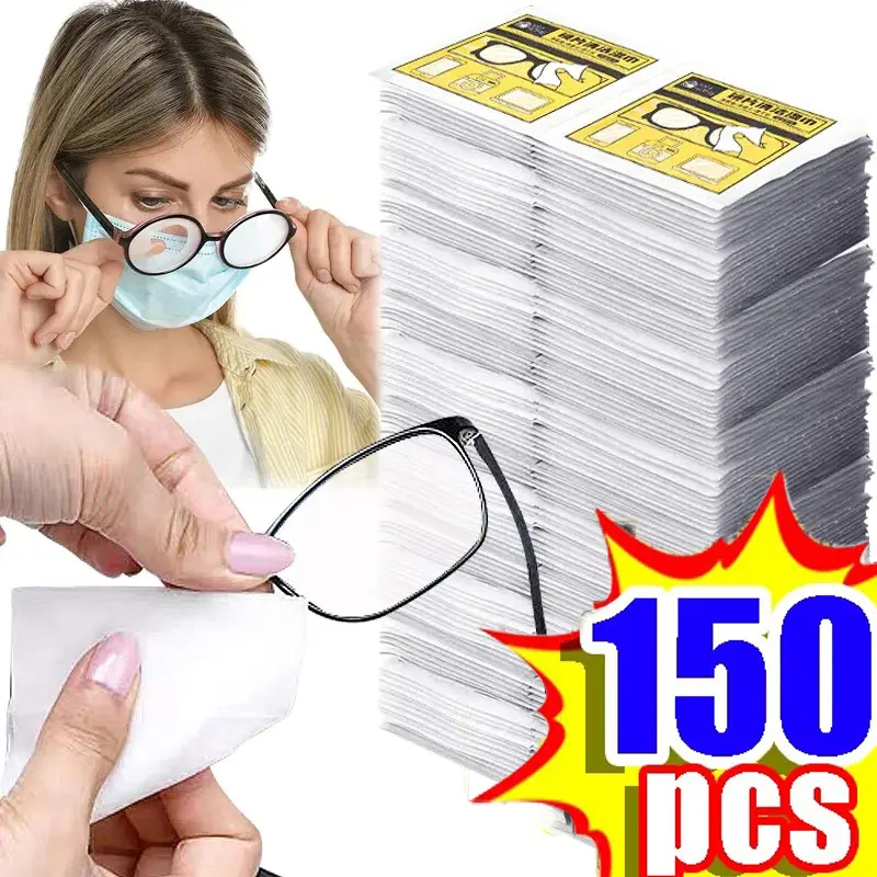 Cermin Mata Antifogging, 150 / 30pcs Pembungkusan Individu, Lap Tisu Basah, Lap Pembersih Anti Kabus, Alat Pembersihan Skrin Telefon