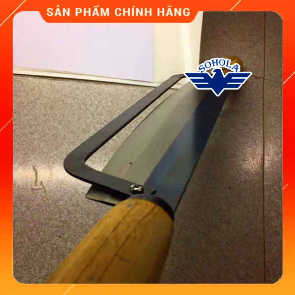 Dao thái chuối 2 tay bằng thép, dao bào thân chuối cán gỗ 2