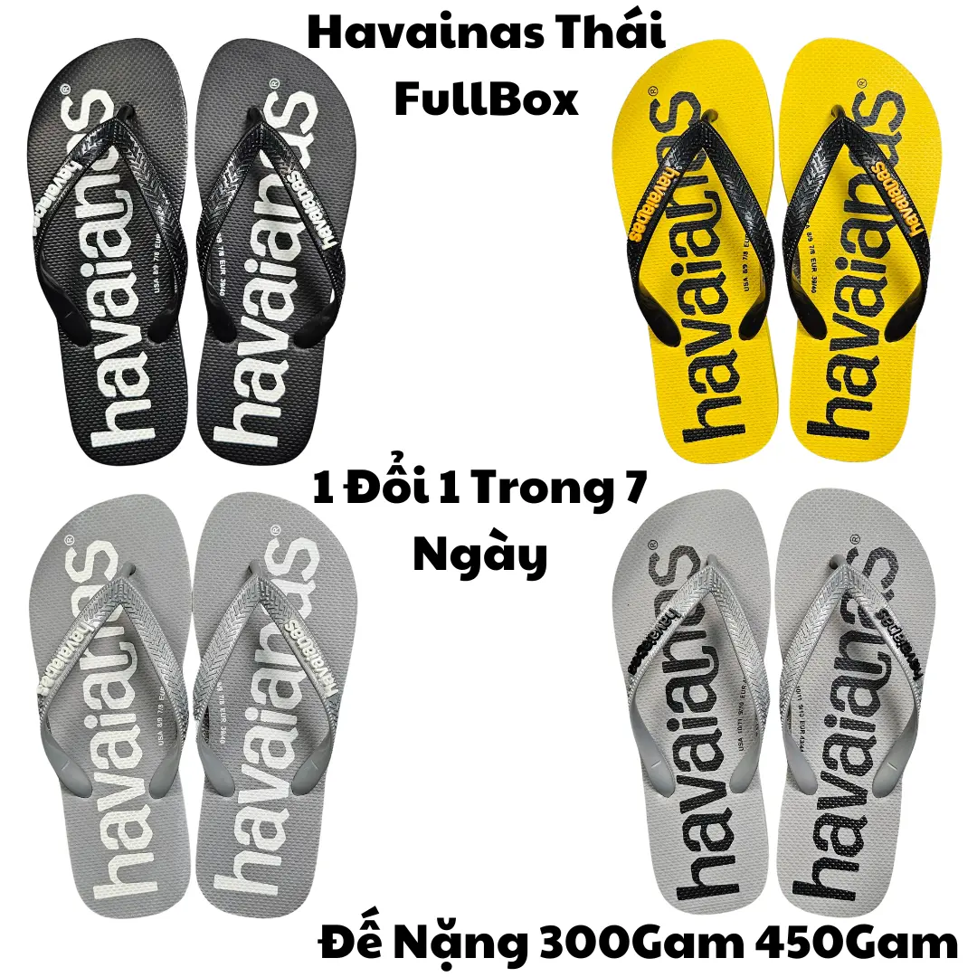 Dép Kẹp-Tông FullBox Dép Nam Hình in [ Xám Chữ Đen-Xám Chữ Trắng-Vàng Chữ Đen-Đen Chữ Trắng ] Đế Cao Su Nguyên Khối, Chống Trơn Trượt, Lâu Mòn, Thích Hợp Đi Biển-Đi Mưa DéP Đế Bằng