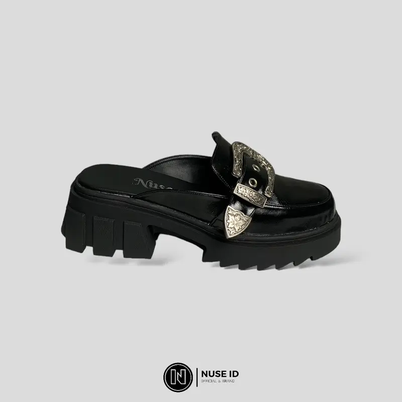 Nuse Id - Mules sandal wedges wanita tinggi 6cm 36-41 Toraja 2