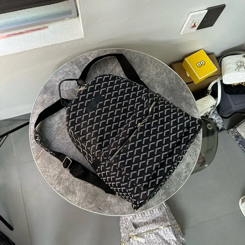 Balo thời trang nam nữ đi học màu đen size 32x40x15 Đeo Vai Backpack Da 3