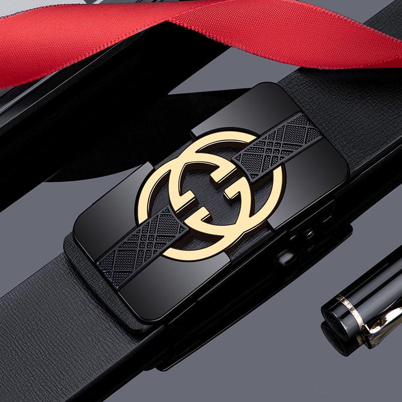 Thắt lưng da nam khóa tự động dây luồn trong mặt kim loại không gỉ kiểu dáng thời trang