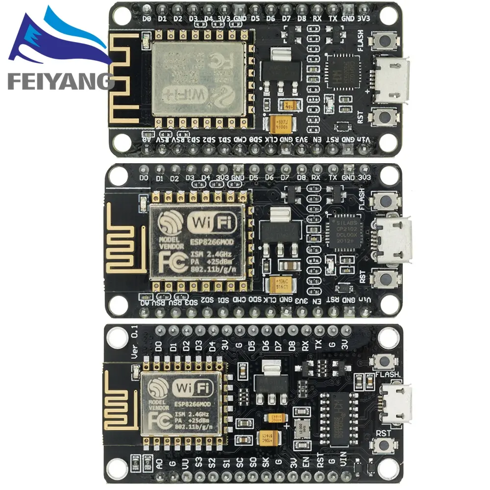 Module không dây, CH340/CP2102/CH9102X, NodeMcu V3 V2 Lua WIFI Internet of Things board phát triển, dựa trên ESP8266 ESP-12E, với ăng-ten PCB, cho phát triển ứng dụng