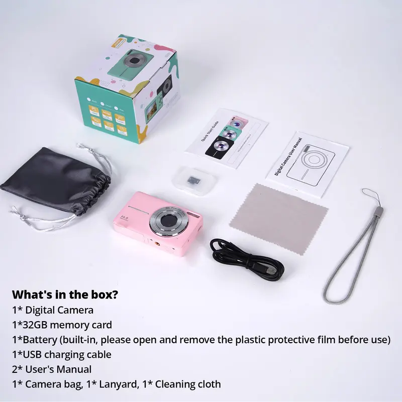 44MP Photo & 16X Digital Zoom Digital Camera, 1080P Digital Camera with 32GB Memory Card, Easy Operation & Portable Camera 3