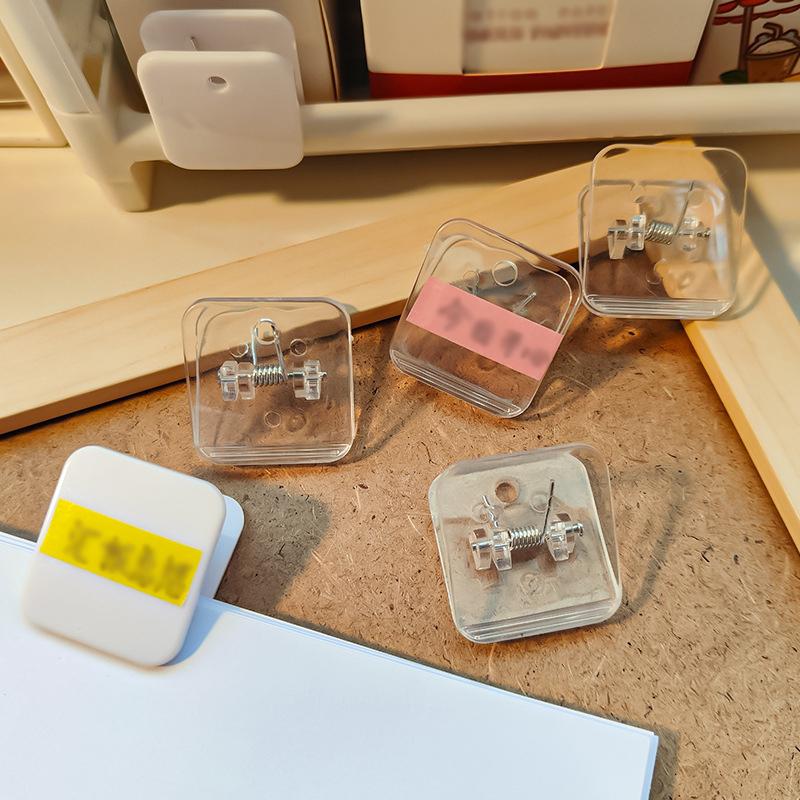 1/10pcs Cute Square Paper Clips Plastic Spring Clips Office File ...