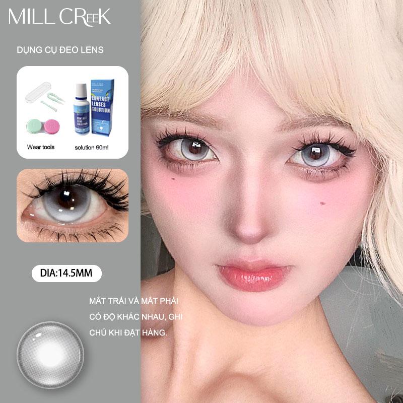 Mill Creek[Mua 2 tÃ¤ng 5] lens milk gray M¤t 0-6 ống kính màu xanh xám dÃ Mua mÃt làn rhánmiªn phi Dung dich chǎm sóc 60ml + 2 dụng cụ đeo + 14.5mm Khuyen 2
