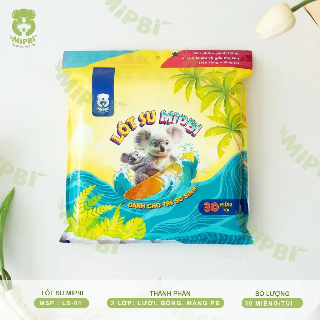 Lót phân su sơ sinh Mipbi gói 30 miếng, an toàn tiện lợi siêu tiết kiệm cho mẹ và bé