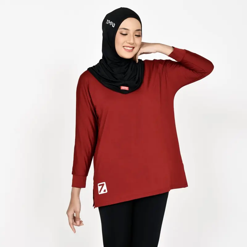 Zeea Baju Olahraga Muslimah Baju Gym Wanita Hijab Polos Inner Farah Muslim Panjang 7