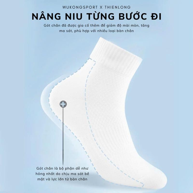 Tất cổ cao thể thao nam chất liệu Cotton dày dặn, thấm hút tốt, thoáng khí khi sử dụng 5