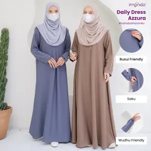 Irnanda Azzura Dress Polos Wanita Dewasa Remaja Premium Simple Busui Friendly Wudhu Friendly Adem Lembut Bahan High Twist Premium Size M L Dailydress Homedress