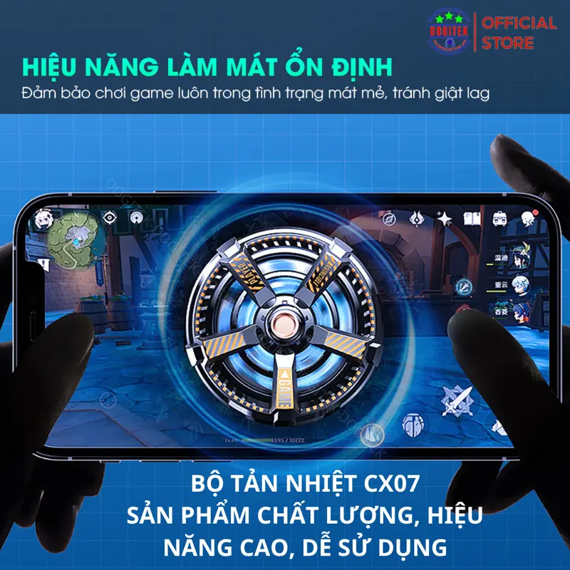 Quạt tản nhiệt điện thoại sò lạnh Memo & DOGITEK CX07 thế hệ mới, làm lạnh đóng băng công suất cao 15W, bảo vệ điện thoại, tăng hiệu suất chơi game 4