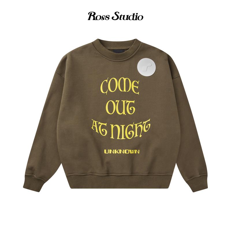 ROSS STUDIO - Áo Sweater Artwork Nâu Nỉ Chân Cua 580gsm - R IC UNKNOWN SWEATER