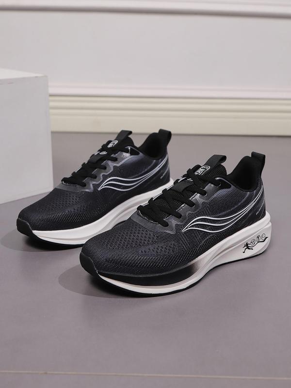 Men's Sporty Lace Up Running Shoes, Breathable Comfortable Sports Shoes, Non-slip Fashionable Casual Sports Shoes for Outdoor Activities 3