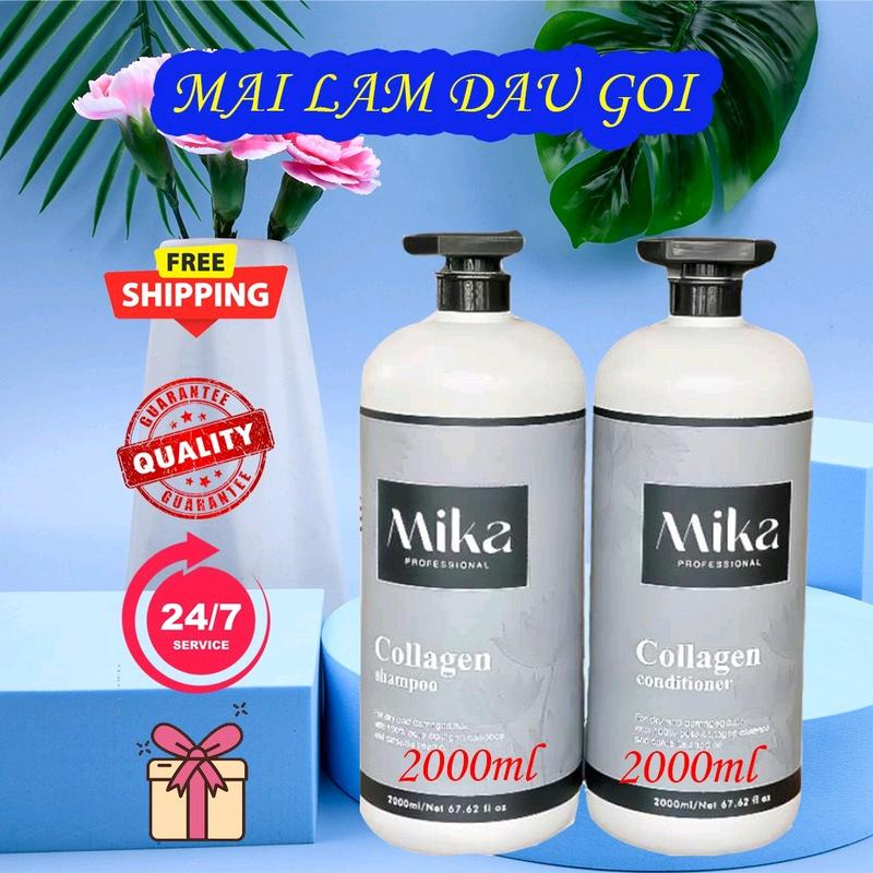  dầu gội xả Mika dung tích 2000ml Collagen Chăm Sóc Tóc 