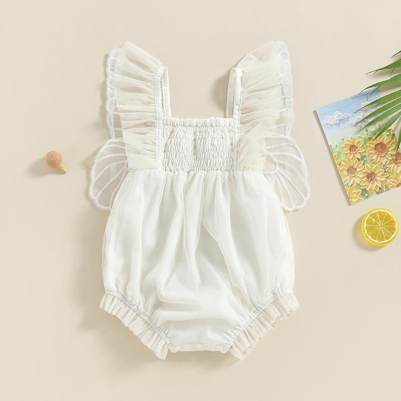 Baby Girls Romper fashion Fly Sleeve Embroidery Butterfly Pleated baby-girls-romper-fashion-fly-sleeve-embroidery-butterfly-pleated