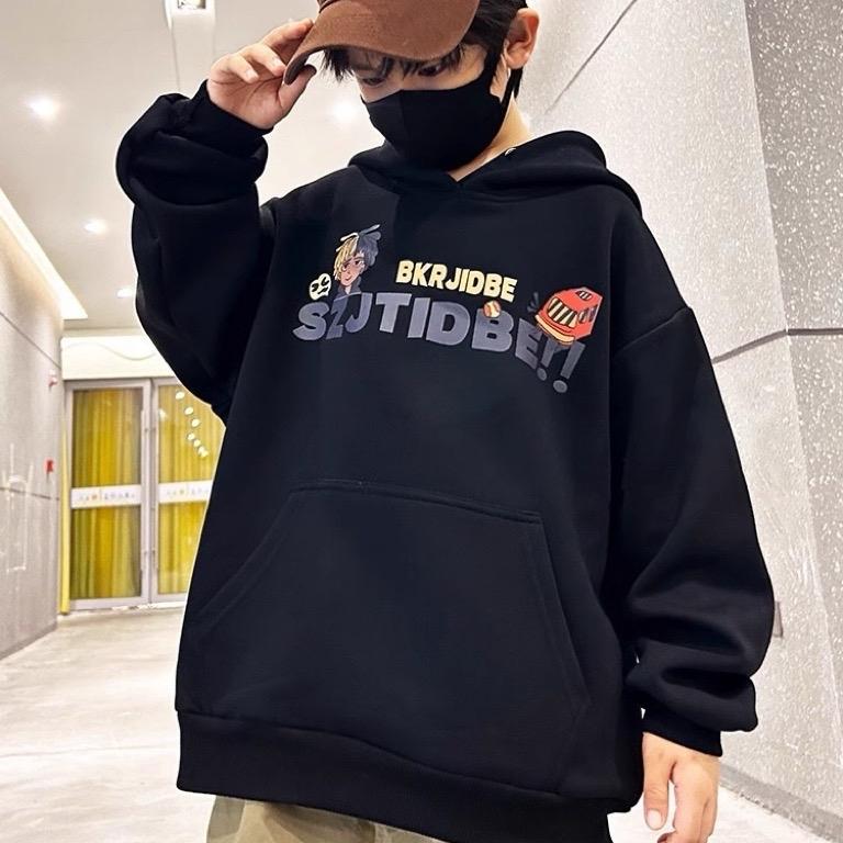 [20-55KG] ÁO NỈ HOODIE LÓT LÔNG DÀY DẶN form nhỏ CHO BÉ TRAI 2 MÀU ĐEN VÀ GHI FORM RỘNG IN HOẠ TIẾT PHONG CÁCH(có lót dày)