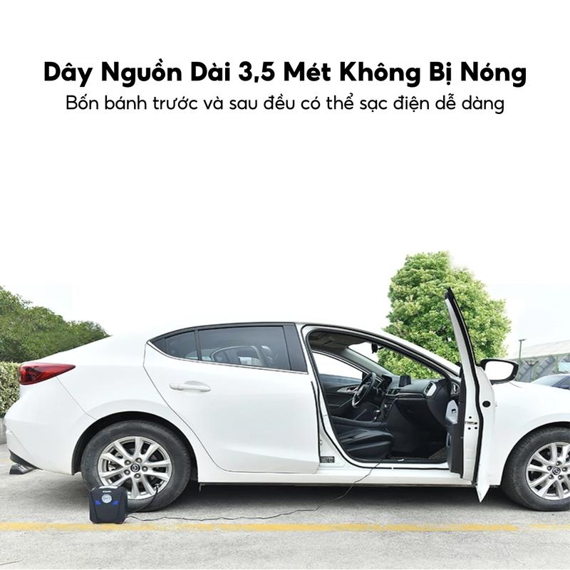 Máy Bơm Lốp Ô Tô Điện Tử Mini Cầm Tay Tự Ngắt Bơm Lốp Xe Hơi Tự Động Tiện Dụng Chất Lượng Cao 8