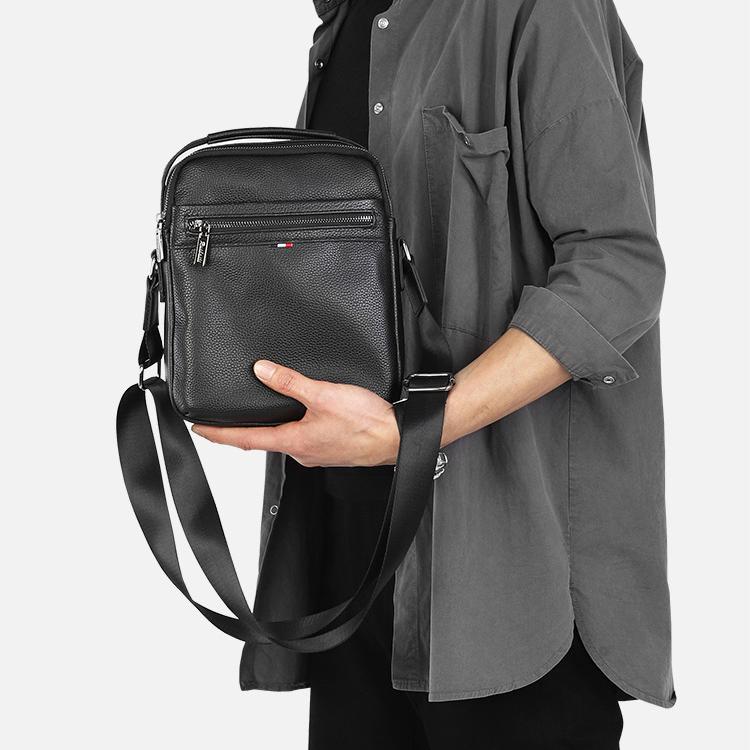 [Da thật] Túi đeo chéo nam da bò thật TD135LEA (Đen) - 100% da thật, BH 3 năm