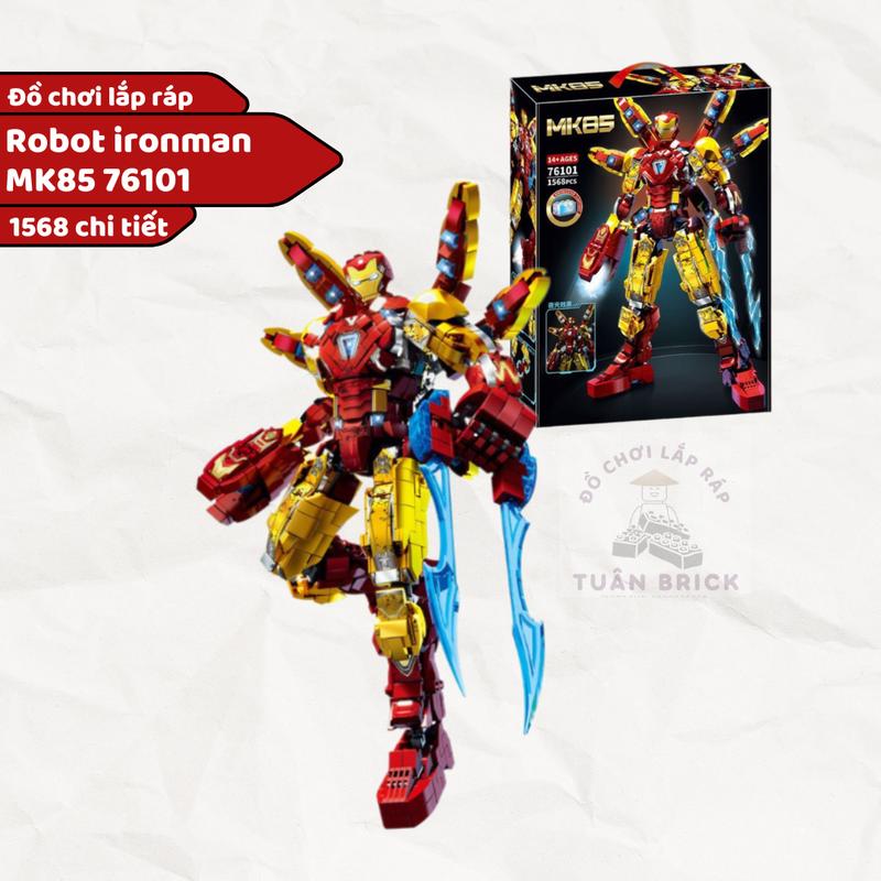 ( Tặng 1 mini ngẫu nhiên ) Bộ Đồ Chơi Toy Lắp Ráp Xếp Hình Mô Hình Robot Iron Man MK85 với 1586 chi tiết