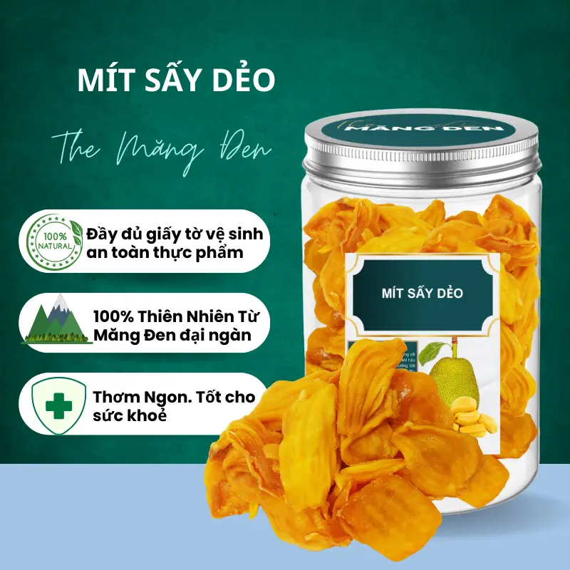 Mít Sấy Dẻo Không Đường Nguyên Chất Đặc Sản Măng Đen Kon Tum