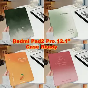 Solid Colors and Gradients Book Like Tablet Case For Redmi Pad2 Pro 12.1" Redmi Pad2 11" 2025,For POCO PAD M1 12.1",POCO PAD X1 11.2",XiaomiPad8/8Pro11.2", With Ada Slot Silicone Cover