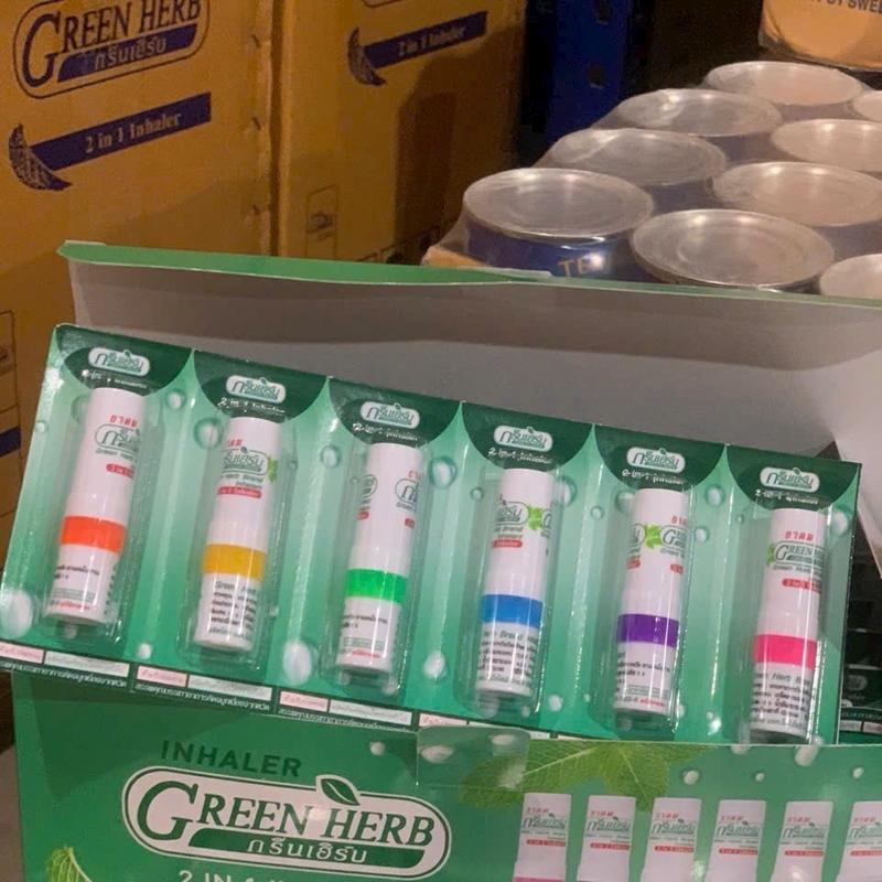 1vĩ 6 ống Hít mũi 2 đầu Green Herb Thái Lan