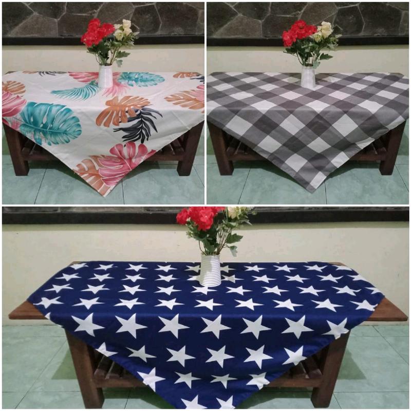 Taplak Meja Persegi Kain Katun 100x100 cm Aneka Motif Taplak Meja Dekorasi 1