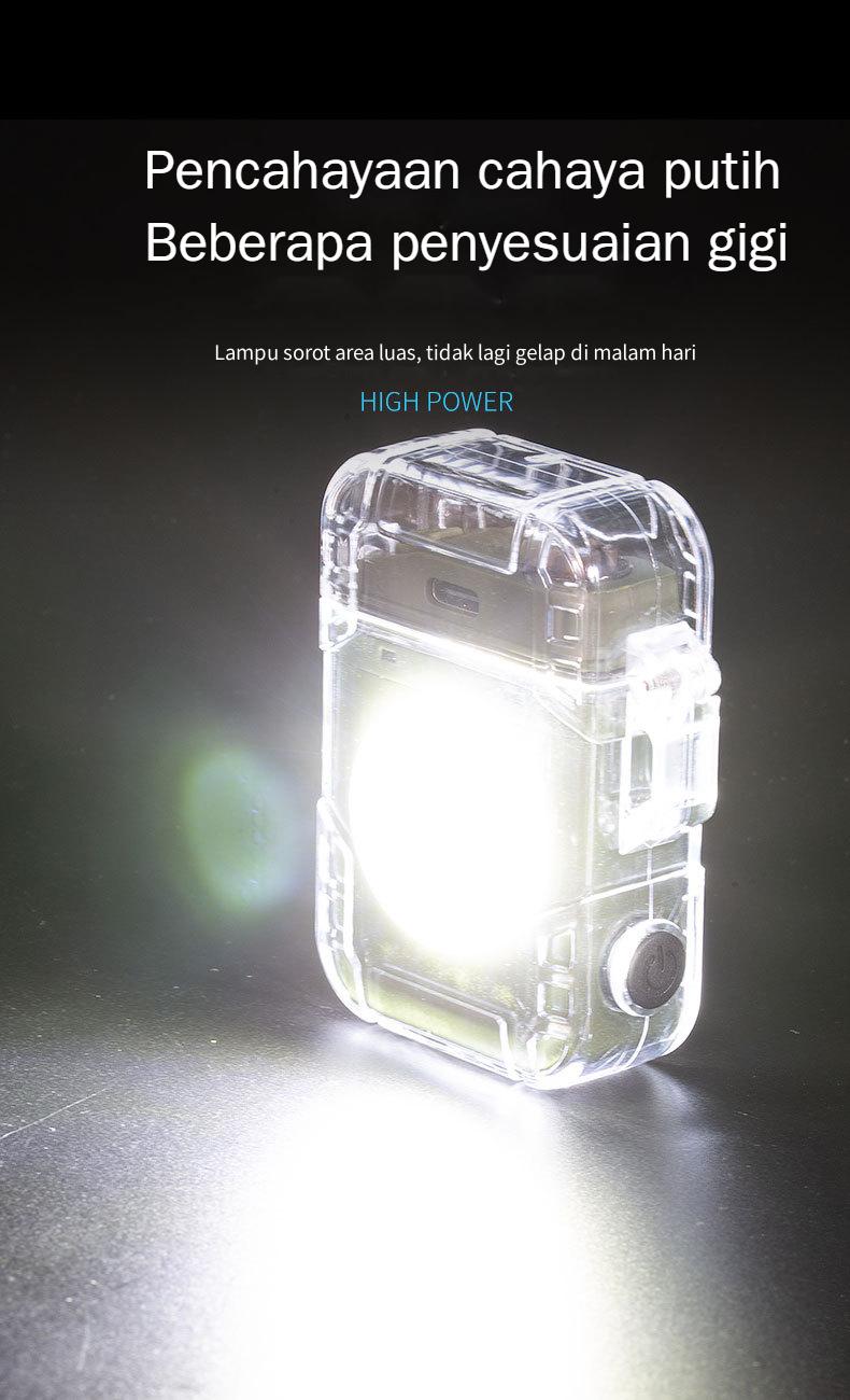 Product Introduction of <Pengiriman Lokal>Tongkol Membawa Rantai Kunci Cahaya Darurat Lampu Portabel Rechargeable Senter LED 12