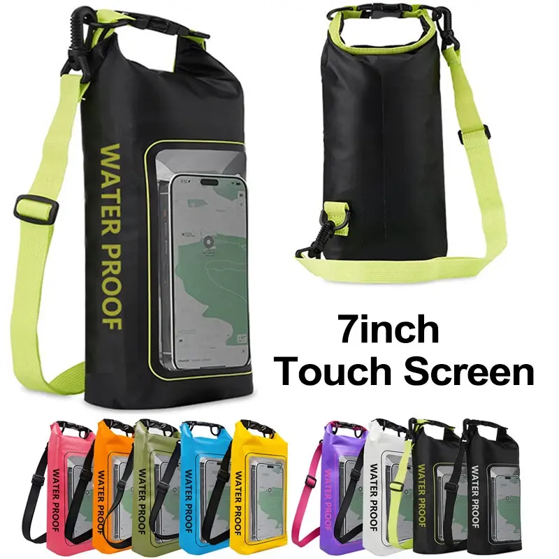 Beach Phone Bag - IP68 Waterproof Dry Bag 2L - Roll Top Waterproof Pool Bag with Phone Case/Pouch - Boating and Kayak Accessories - for Swimming Beach and Travel