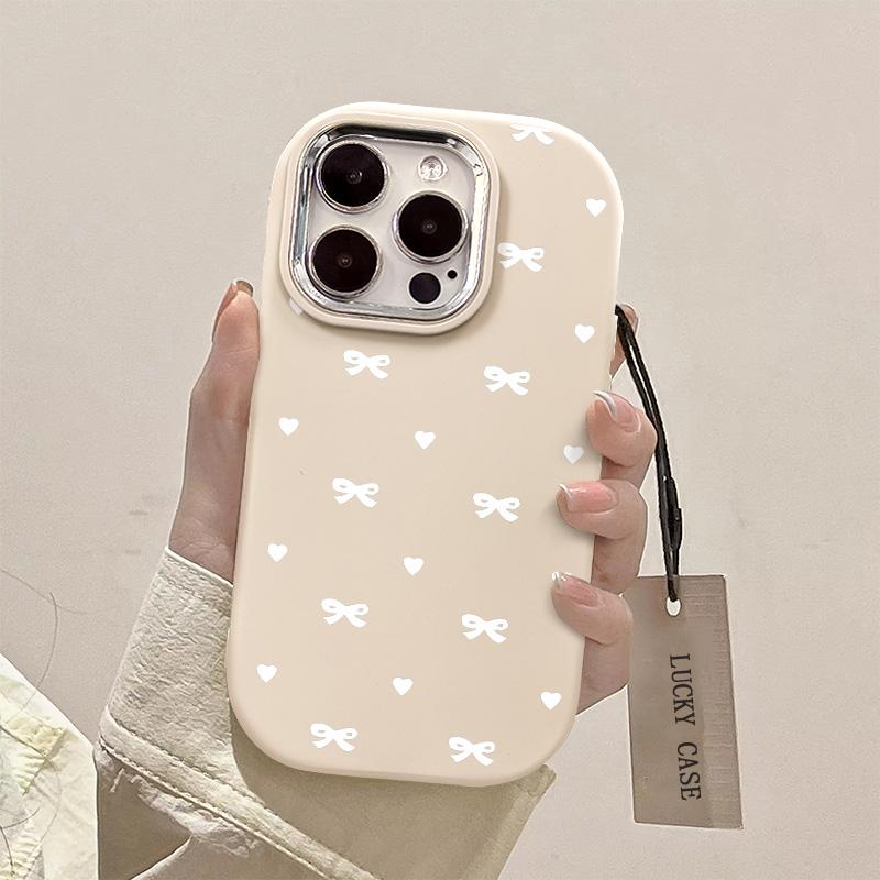 Product Introduction of Ốp Điện Thoại Thiết Kế Nơ Toàn Màn Hình Vui Nhộn, Thích Hợp Cho iPhone 14, 15, 11, 12, 13, ProMax, XS, XR, Xs Max, 7, 8 Plus, SE2020, 7, 8, Được Làm Bằng Silicon, Chống Sốc, Ốp Mềm 5