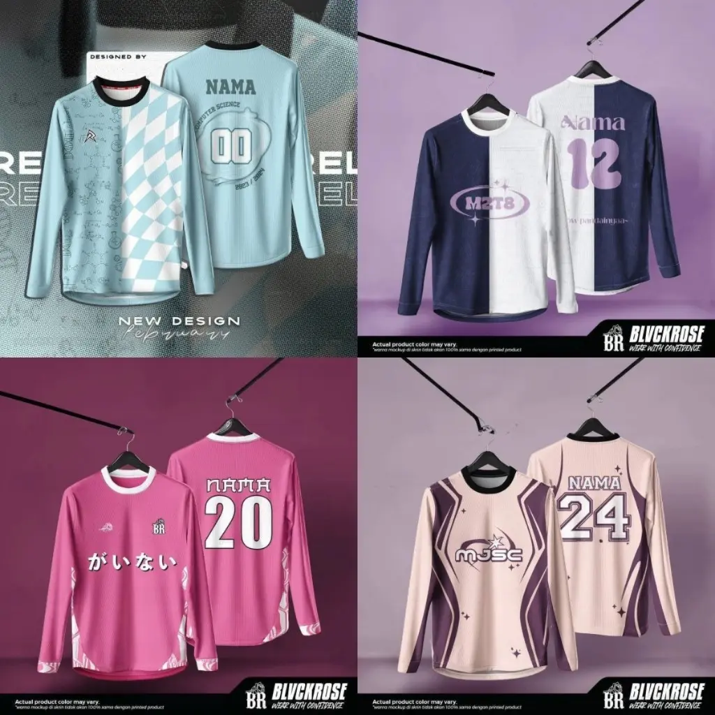 Kemeja Lengan Panjang, Uniseks, Nama Tersuai DIY Percuma, Jersi, Untuk Lelaki dan Wanita, Pakaian Atasan, Leher O, Longgar, Sesuai untuk Pakaian Kasual, Baju Lelaki