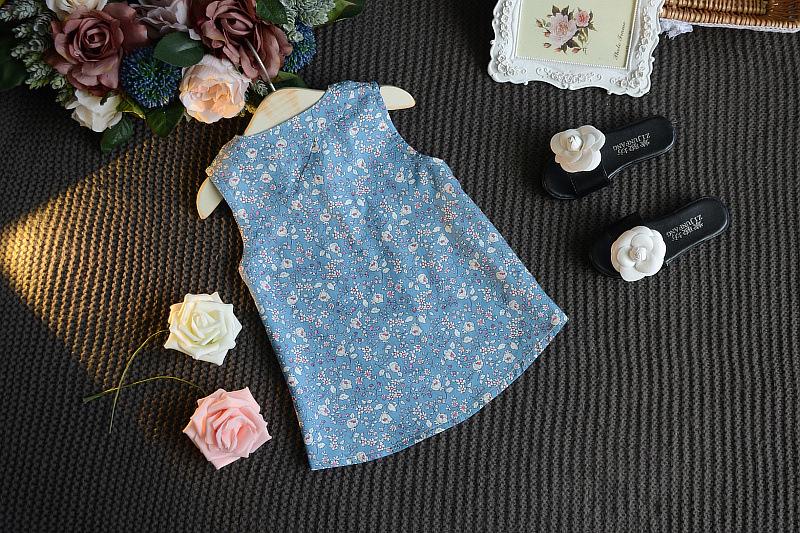 Product Introduction of Summer Children Sleeveless Bow Vest+shorts Floral Two-piece Suit 6