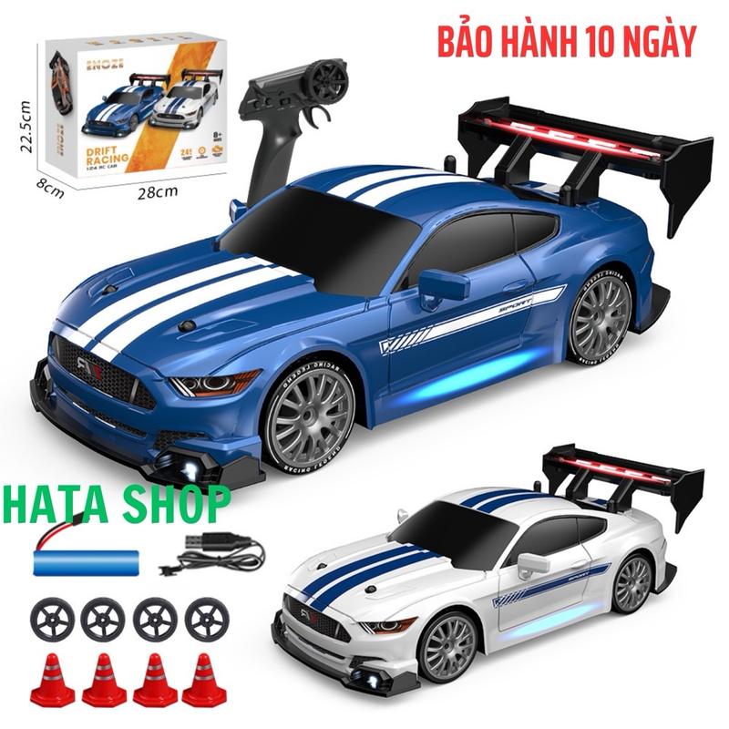 Xe Đua Drift Racing GTR Mustang RC Tốc Độ Cao 20km/h Tỉ Lệ 1/24 Điều Khiển Từ Xa, Đèn LED, bảo hành 10 ngày, Pin Sạc Toy Đồ Chơi