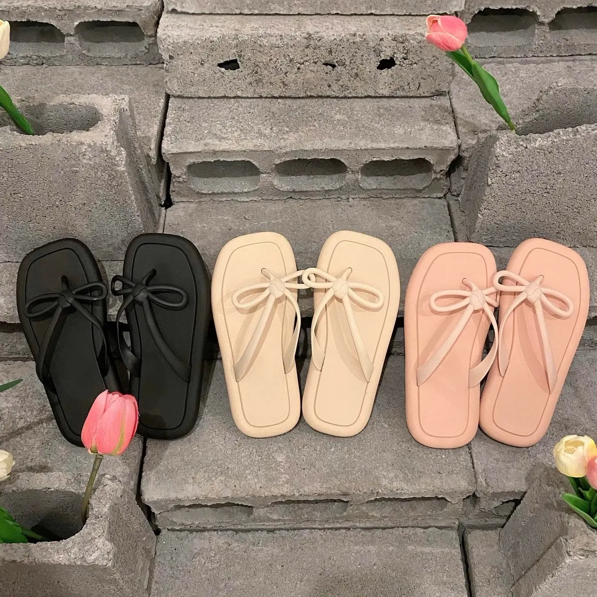 Dép nơ nhí cao su đúc cho nữ - Mang hằng ngày - Shoes, DéP GiàY