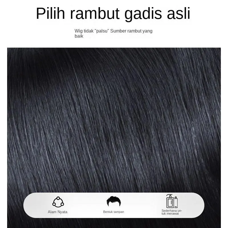 COD-Wig rambut pendek pria tampan, tipis dan bertanda pria botak pengganti rambut kepala pengganti rambut asli piece 3