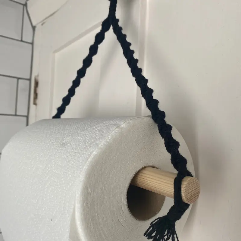 Kitchen paper towel holder, kitchen roll holder wooden, boho farmhouse cottage decor, new home gift for friend, kitchen accessories Hanging Organiser Racks Hook Hangable 3