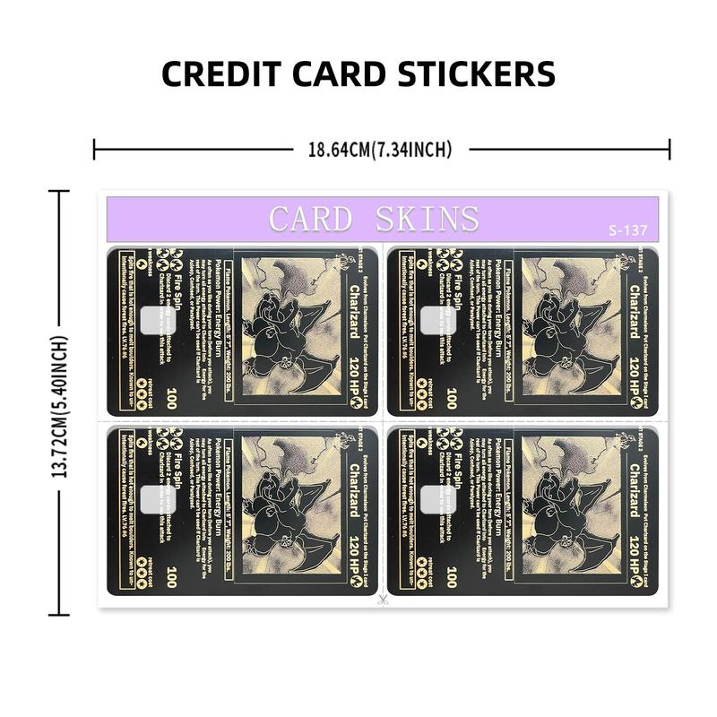 Credit Card Skin Sticker, 4 Counts/set Ultra-thin Skin Vinyl No Residue Sticker, Waterproof & Scratch Resistant Bank Card Skin Protector 1