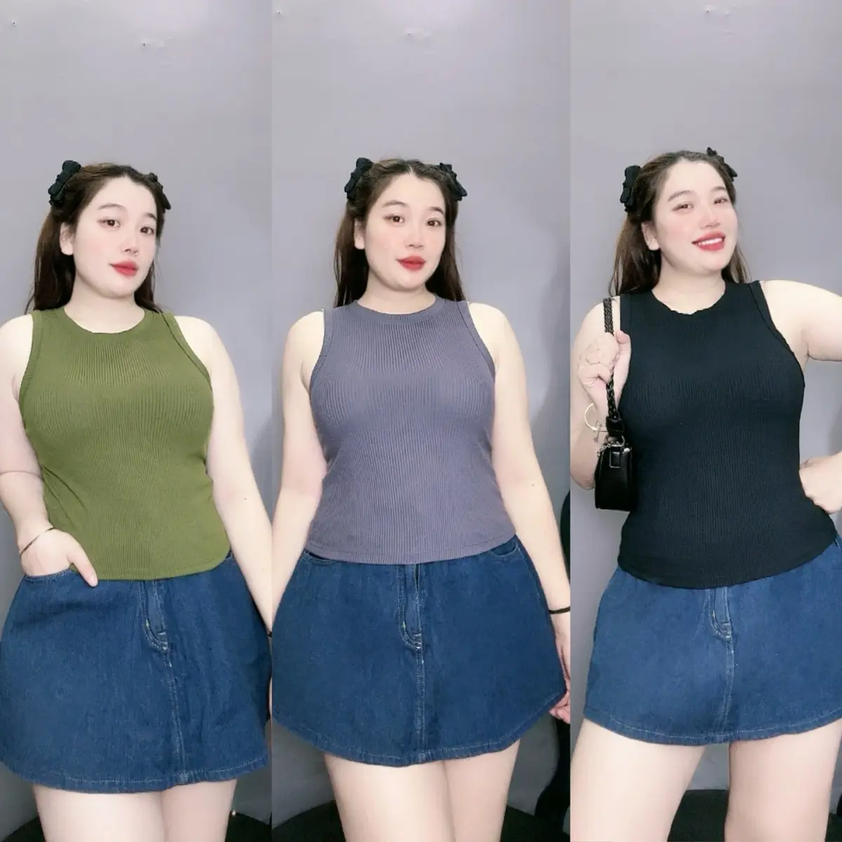 Áo ba lỗ nữ Bigsize, dáng croptop trơn nhiều màu, vải gần mềm co giản tốt - G8 Women