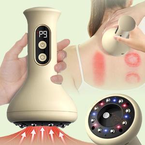 Masajeador de ventosas para el cuerpo, raspador a vacío con luz LED ajustable de 9 niveles y calefacción, herramienta doméstica para moldeamiento corporal y relajación, recargable por USB, comodidad