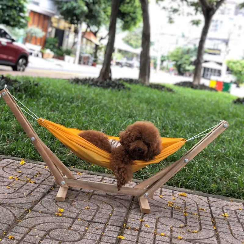 Võng vải kèm khung gỗ dành cho thú cưng, chó mèo,… vong võng  mini du lịch  cho  cún, võng cho meo , mẫu thanh lịch, sang trọng, nhỏ gọn, không cồng kềnh, sản phẩm không phải gỗ thông, là gỗ loại nặng chắc, cứng cáp, bed nén gỗ ổ ngủ, võng treo cho meo