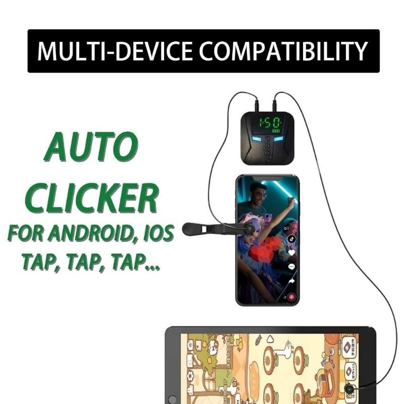 【COD】Alat Klik Layar Otomatis Senyap Multifungsi Alat Klik Ponsel dengan 2 Kepala Klik Penyesuaian Empat Kecepatan untuk Clicker Layar Mart Klik Otomatis USB untuk Streaming Langsung dengan Lampu LED Kompatibel untuk Streaming Langsung Ponsel Pintar 6