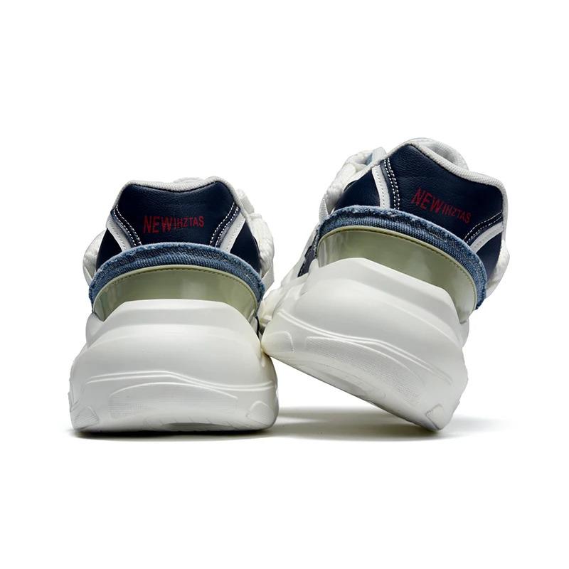 Anpassa Dammode Läder Sport Promenader Sneakers Chunky Höjd Ökad Hiss Fritidslöpare Skor för män Tränare Träning_voghion.com